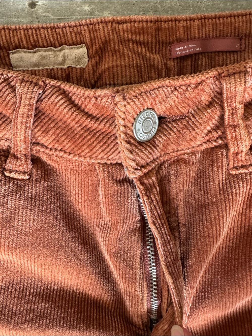 Pilcro Rust Corduroy Flare Jeans - Picture 3 of 7